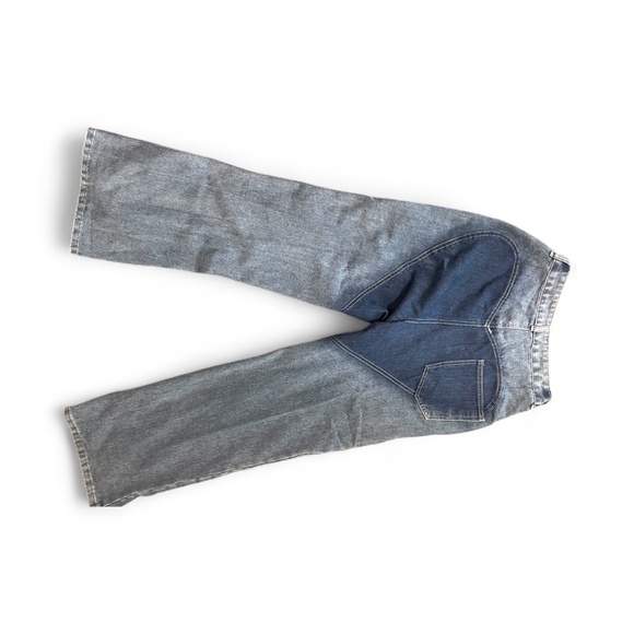 Unique Patchwork Cut-Out Wide Leg Jeans – Size XL – Statement Denim - Picture 2 of 3